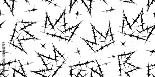 Grunge style Gothic Punk Crowns sseamless pattern. Crowns Dark Metal sign in Y2k style. Doodle style Rock Background. Printable vector Crowns with spikes pattern template for print fabric and textile

