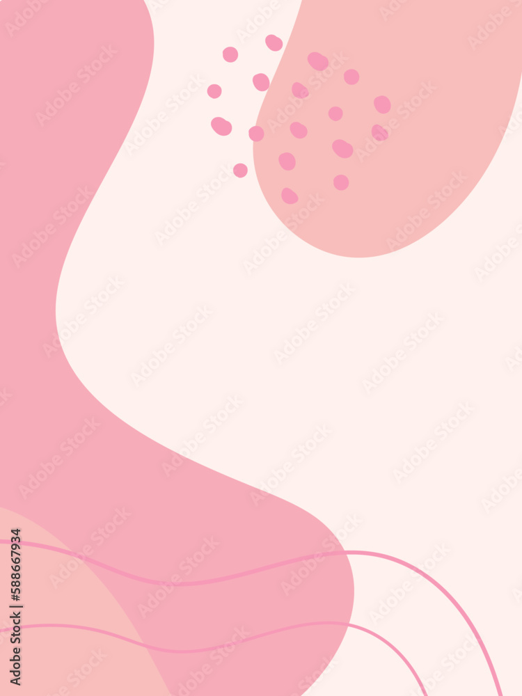 Vector abstract pastel pink background in minimal trendy style with copy space for text social media template 