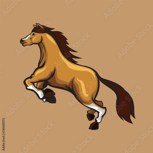 Horse mascot logo vector illustration