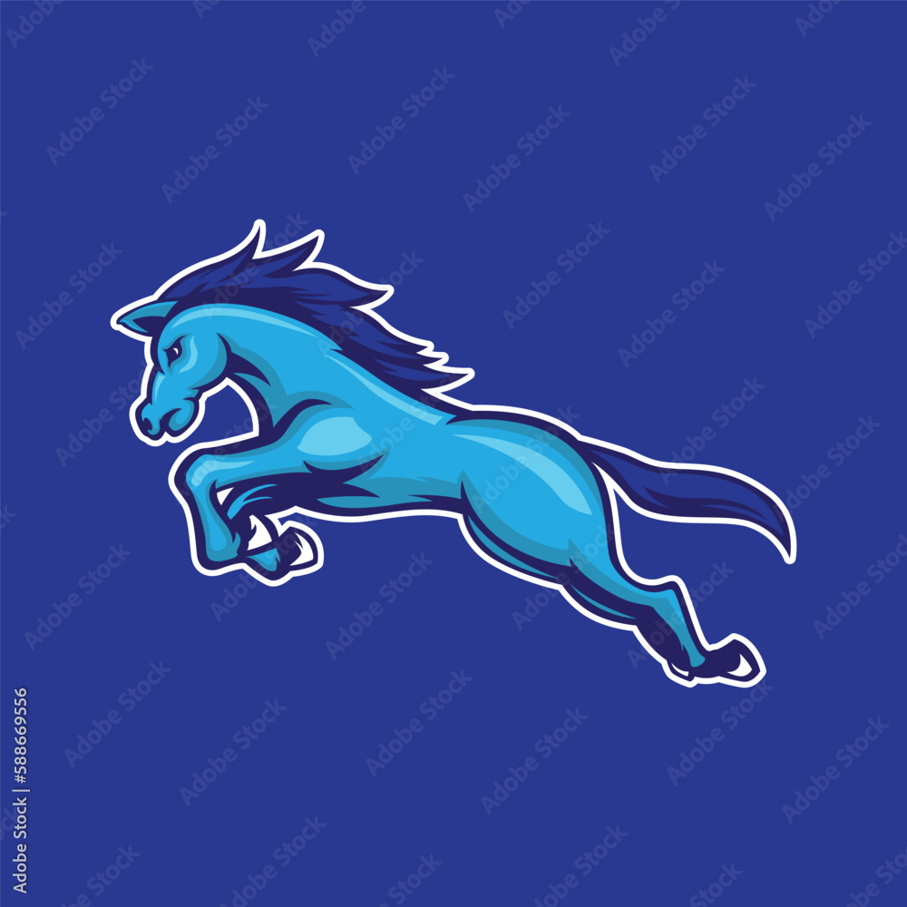 Fototapeta premium Horse mascot logo vector illustration
