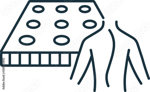 Orthopedic Mattress line icon. Monochrome simple Orthopedic Mattress outline icon for templates, web design and infographics