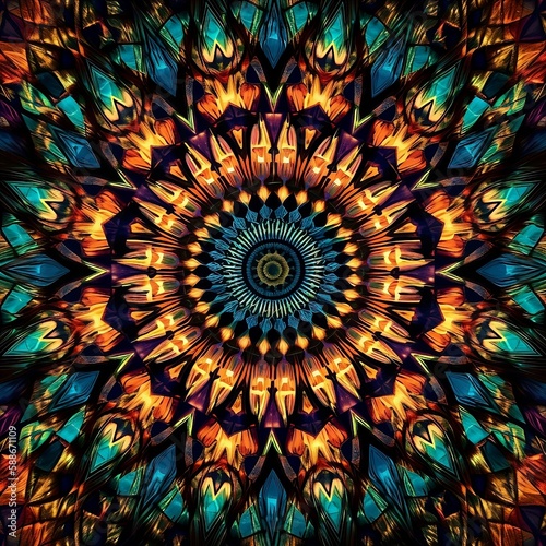 Kaleidoscope pattern texture. Created With Generative AI technology.