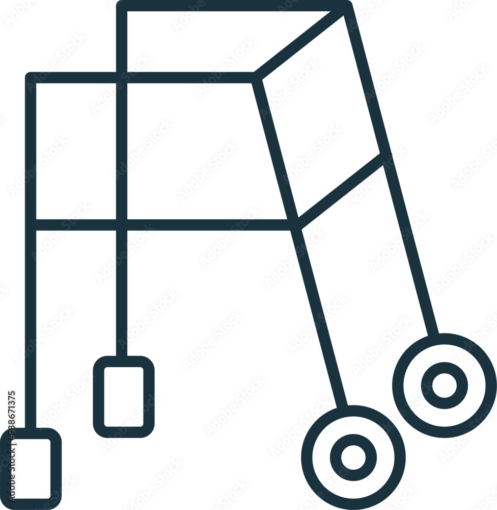 Walkers line icon. Monochrome simple Walkers outline icon for templates ...