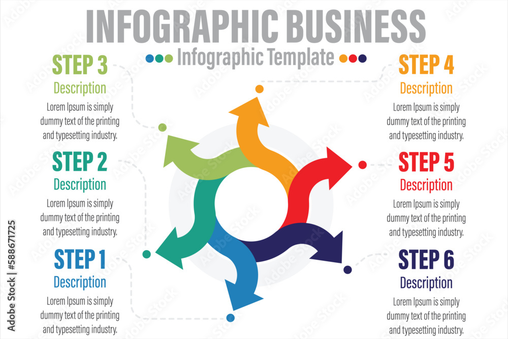 Minimal step infographics design vector and icons can be used for workflow layout, diagram, annual report. Vector infographics timeline design template with Six 6 options, parts, steps or processes.