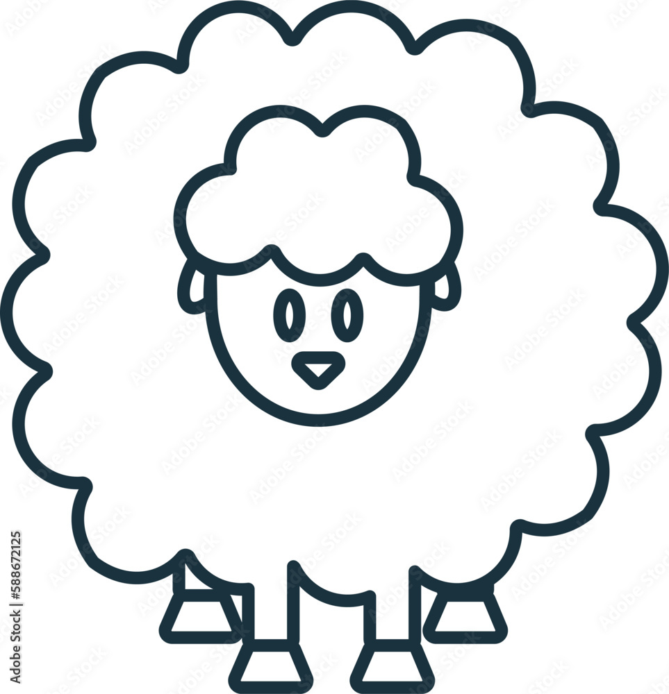 Sheep line icon. Monochrome simple Sheep outline icon for templates, web design and infographics Sheep line icon. Monochrome simple Sheep outline icon for templates, web design and infographics