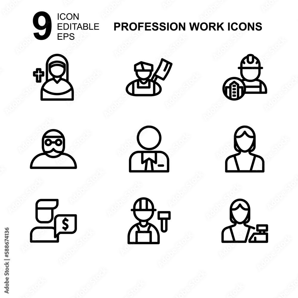 Fototapeta premium work profession icon or logo isolated sign symbol vector illustration - Collection of high quality black style vector icons 