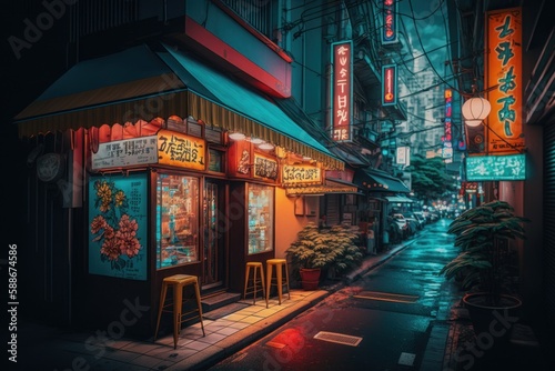 Beautiful Anime Tokyo City, generative AI © TraveVisuals