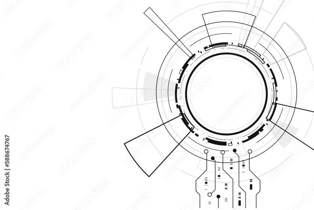 Obraz premium Sci fi futuristic user interface, HUD, Technology abstract background , Vector illustration. 