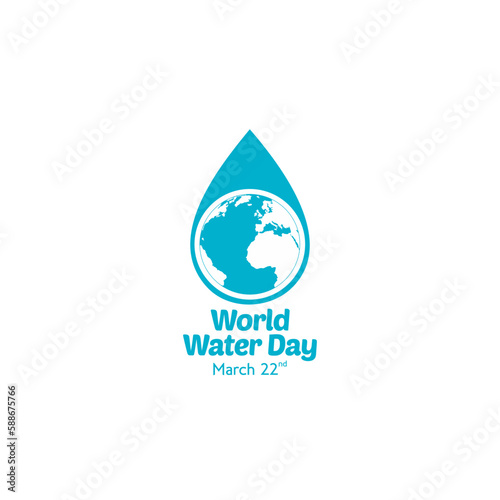 World water day neon style horizontal banner design template. vector illustration