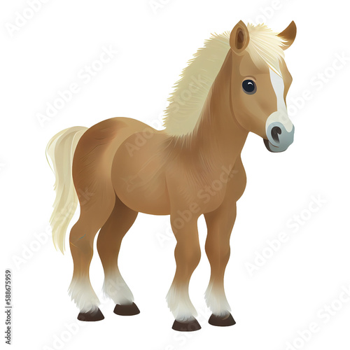 Horse illustration on  Transparent background png  Generative AI