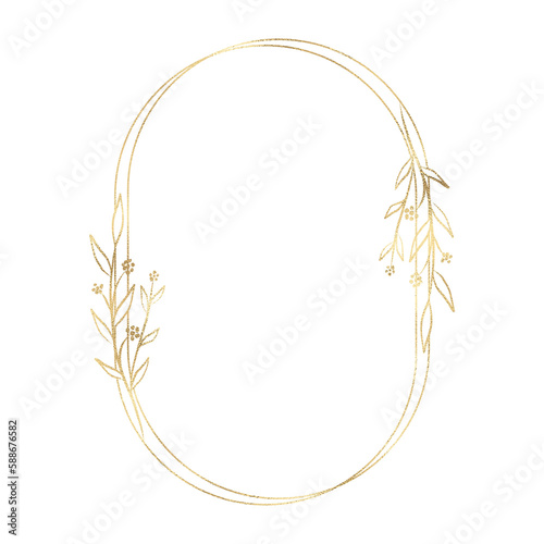 Floral gold frame illustration