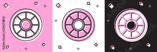 Set Safe icon isolated on pink and white, black background. The door safe a bank vault with a combination lock. Reliable Data Protection. Vector