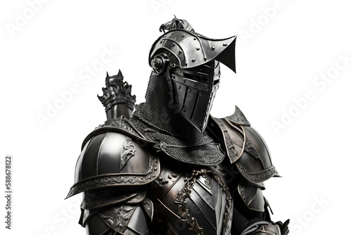 knightarmor is isolated on a white background. Generated by AI