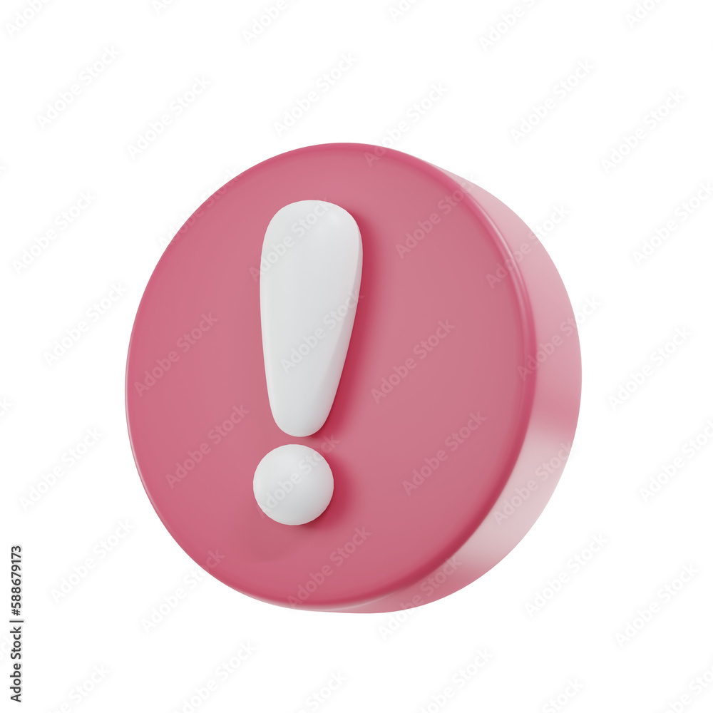 3d exclamation icon sign or attention caution mark. exclamation mark symbol. 3d exclamation icon sign or attention caution mark. exclamation mark symbol.