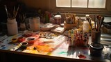 Watercolor Wonderland: A Colorful Creative Workspace