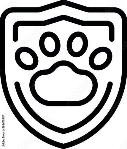 Pet shield icon outline vector. Dog animal. Medicine clinic