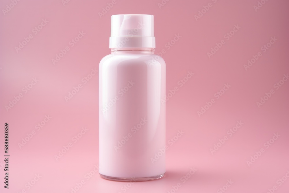 Sophisticated Cosmetic Bottle Mockup with Pastel Pink Backdrop Sophisticated Cosmetic Bottle Mockup with Pastel Pink Backdrop