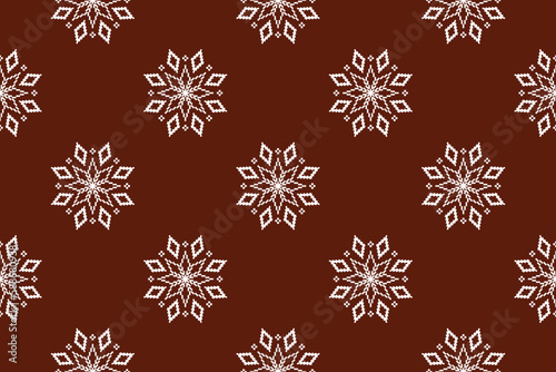 Red traditional ethnic pattern paisley flower Ikat background abstract Aztec African Indonesian Indian seamless pattern for fabric print cloth dress carpet curtains and sarong