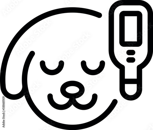 Dog veterinary icon outline vector. Pet animal. Health syringe