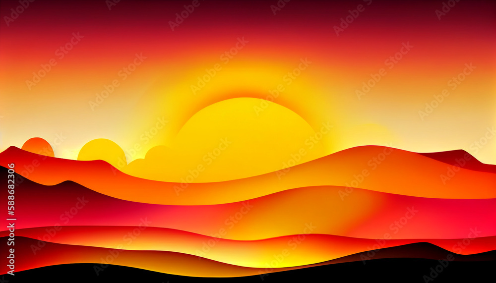 Generative AI, Radiant Sunset: A Smooth and Abstract Gradient of Warm Yellows, Oranges, and Pinks Generative AI, Radiant Sunset: A Smooth and Abstract Gradient of Warm Yellows, Oranges, and Pinks