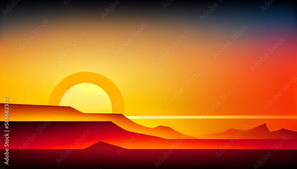 Generative AI, Radiant Sunset: A Smooth and Abstract Gradient of Warm Yellows, Oranges, and Pinks Generative AI, Radiant Sunset: A Smooth and Abstract Gradient of Warm Yellows, Oranges, and Pinks