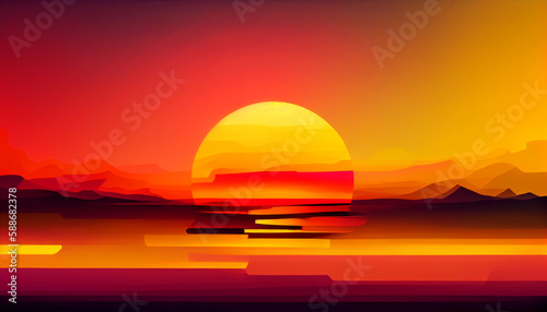 Generative AI  Radiant Sunset  A Smooth and Abstract Gradient of Warm Yellows  Oranges  and Pinks
