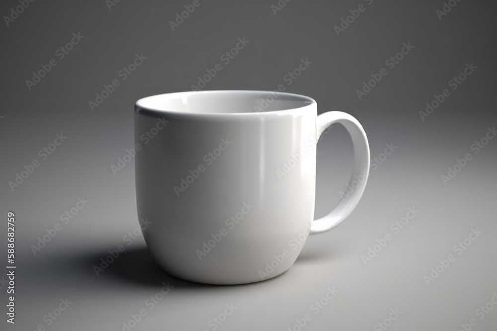 Minimalist Blank Coffee Mug Mockup on Plain Background Minimalist Blank Coffee Mug Mockup on Plain Background