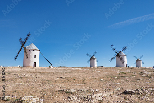 beautiful photo of the windmills in campo de criptana photo