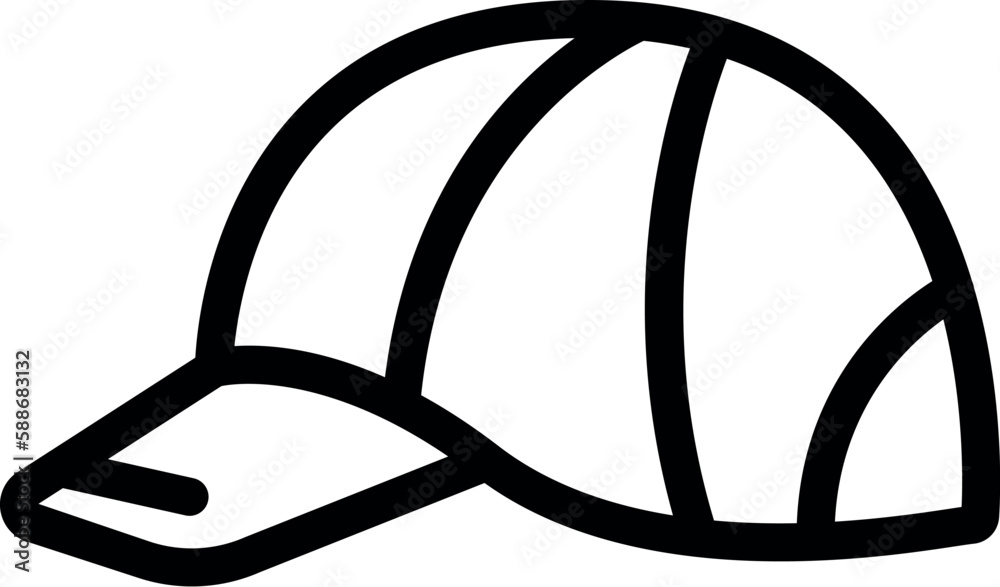 Head cap icon outline vector. Front baseball. Sport visor Head cap icon outline vector. Front baseball. Sport visor