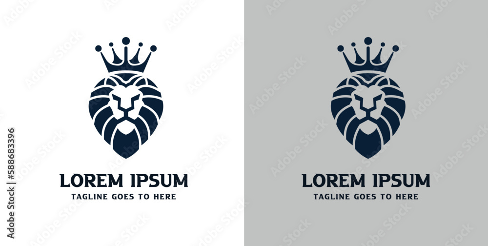 lion logo design vector template, mascot lion head