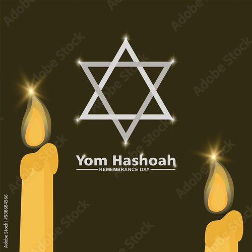 Yom Hashoah -remembrance Day, modern vector background illustration