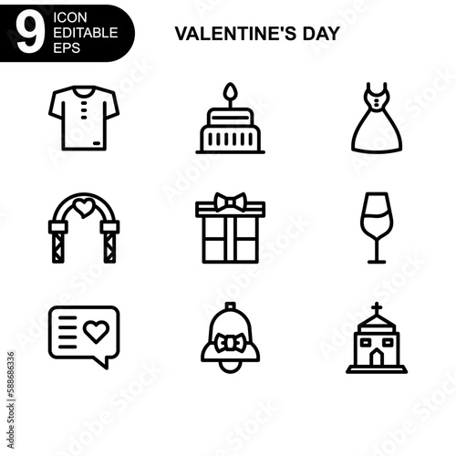 valentine's day icon or logo isolated sign symbol vector illustration - Collection of high quality black style vector icons