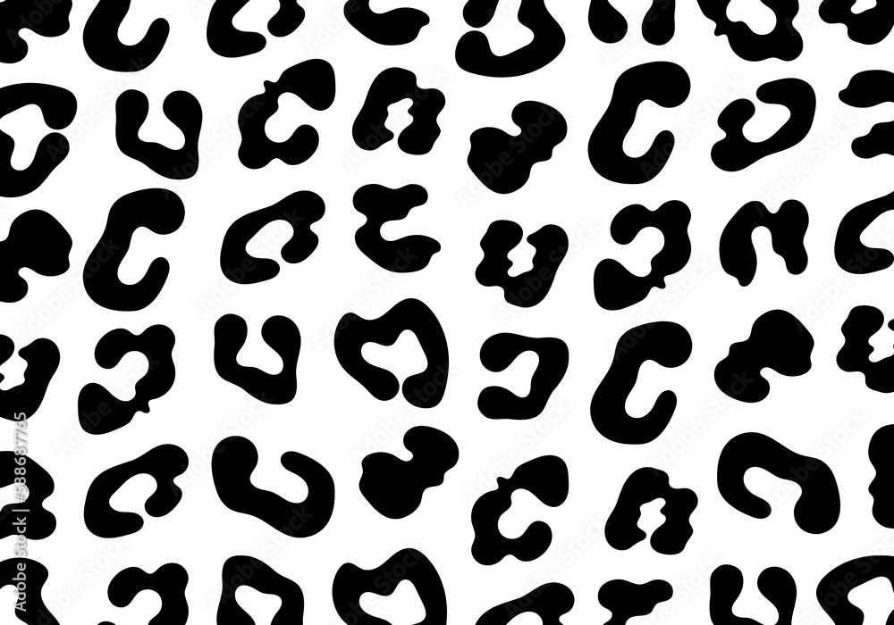 Vector black cheetah print pattern animal seamless. Cheetah skin abstract for printing, cutting, and crafts Ideal for mugs, stickers, stencils, web, cover. wall stickers, home decorate and more.