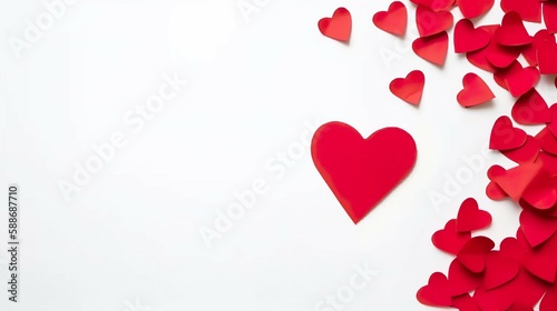 The paper heart is isolated on a white background. AI-generated images