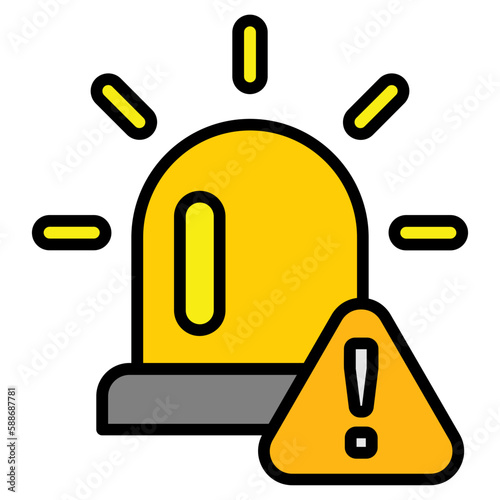 emergency icon with siren symbol