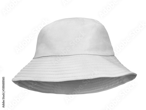 white bucket hat isolated on white