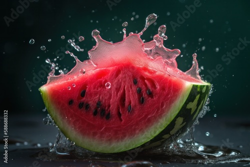 Fresh Watermelon Slice Bursting with Flavor