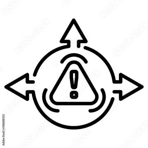 decision icon with arows symbol