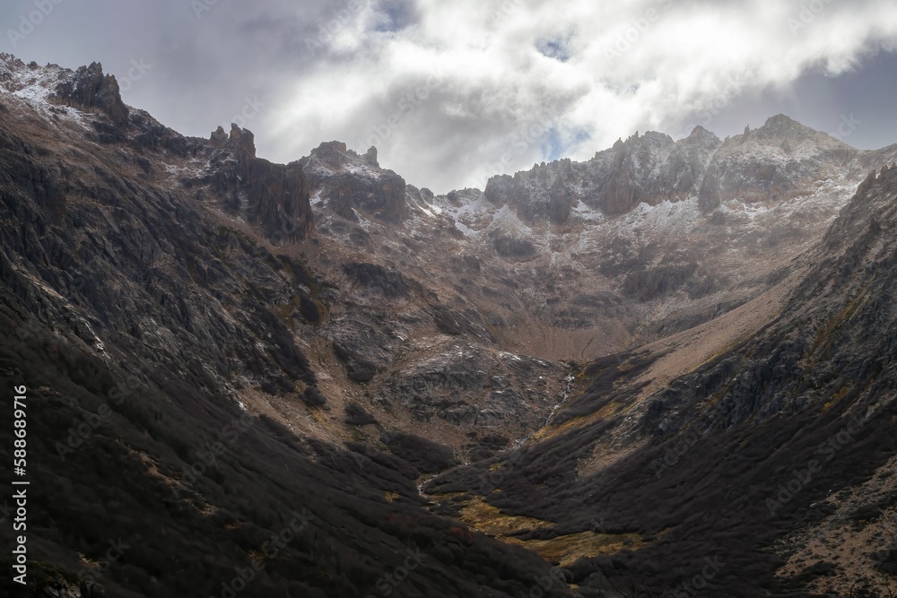 Rocks and mountains in Refugio Frey, Bariloche, Argentina