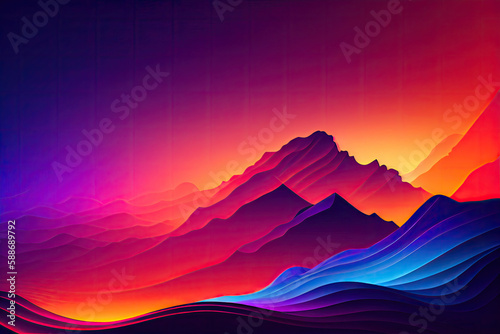 Beautiful colorful water color gradient splash