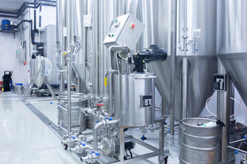 beer brewery on the factory, alcohole production equipment