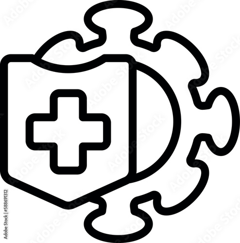 Virus protection shield icon outline vector. Medicine infection. People medical