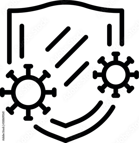 Disease protection shield icon outline vector. Medicine infection. People medical