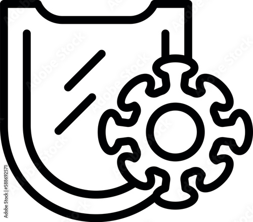 Medical protection icon outline vector. Herd person. Shield virus