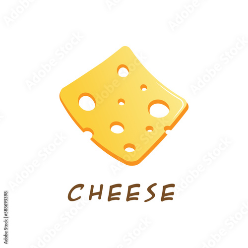 Obraz na płótnie Flat vector illustration of a piece of cheese w salonie