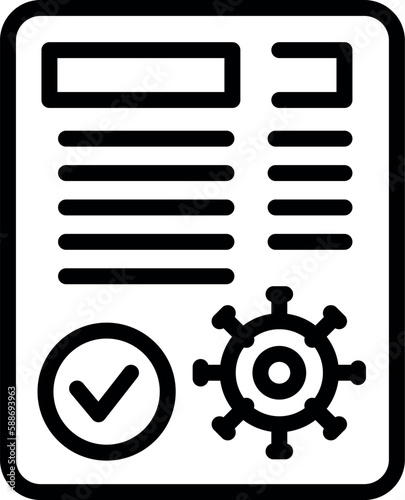 Vaccine certificate icon outline vector. Herd disease. Corona virus
