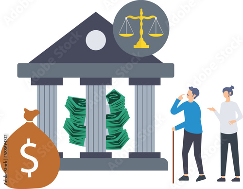 Retirement pension fund, investment profit or earning for retirees, savings and financial planning, wealth management concept, elderly couple, elderly insurance
