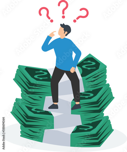 Where to invest money, Money question, where to invest, pay off debt or invest to earn profit, financial choice or alternative, thinking about investment
