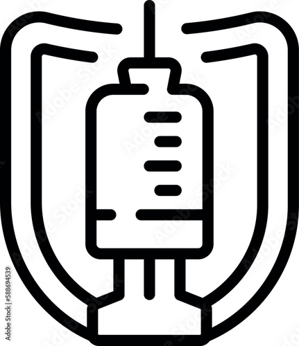 Immunity syringe icon outline vector. Herd people. Vaccine disease