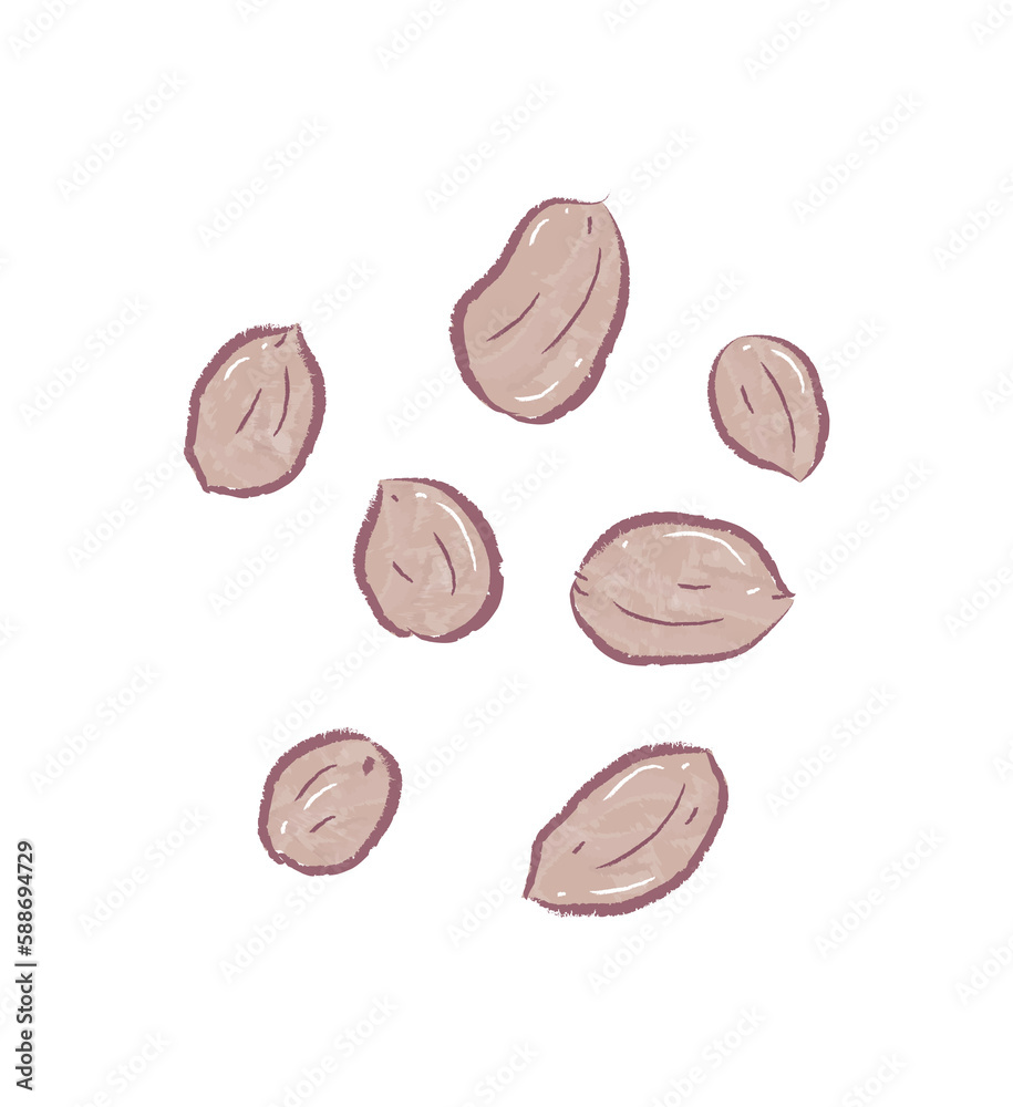 Steamed Taiwanese peanuts in flat illustration